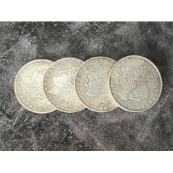 tour de magie Four in One Morgan Dollar