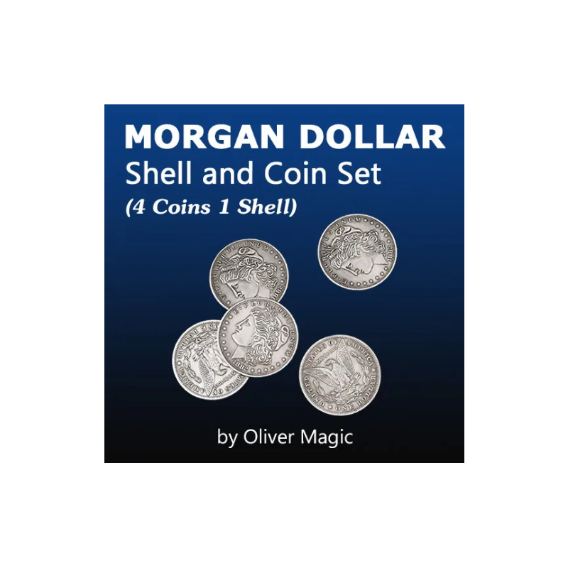 Morgan Dollar Shell and Coin Set (4 Coins 1 Shell)